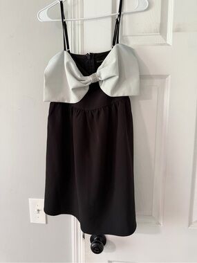 Sugarlips Black Dress with Silver Bow Accent